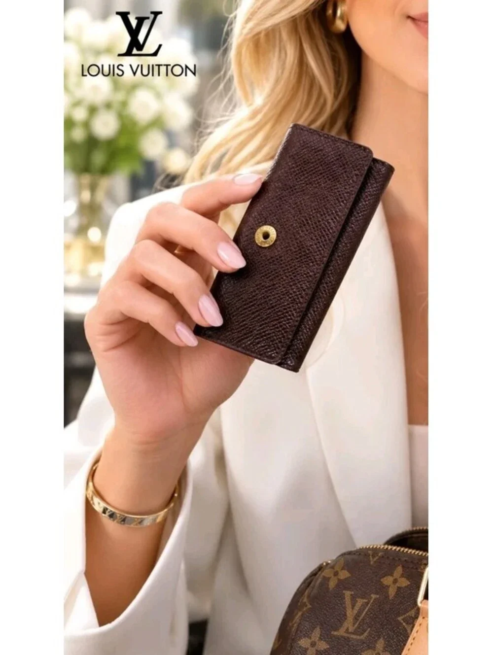 Louis Vuitton Brown Vintage 4 Epi Key Holder
